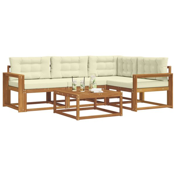 vidaXL Ensemble de canap&eacute;s d'ext&eacute;rieur 5 pcs Naturel et Cr&egrave;me