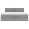 vidaXL Lit ottoman avec matelas et LED Gris clair 180x200 cm tissu