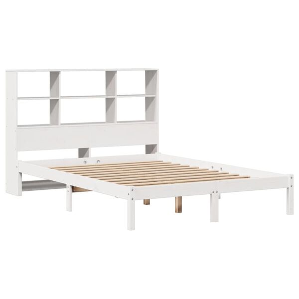 vidaXL Lit biblioth&egrave;que sans matelas blanc 160x200 cm bois pin massif
