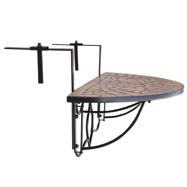 vidaXL Table suspendue de balcon Terre cuite Mosa&iuml;que