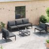 vidaXL Ensemble de canap&eacute; de jardin avec coussin 6 pcs Noir Acier