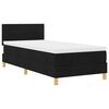 vidaXL Lit &agrave; ressort LED avec bandes LED Noir 90 x 200 cm tissu