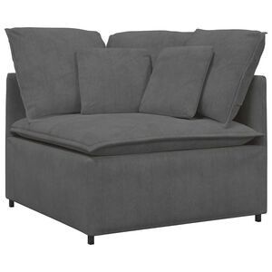 vidaXL Module d'angle pour canap&eacute; modulable avec coussins gris fonc&eacute; 100 cm