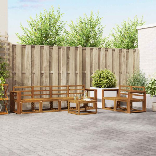 vidaXL Ensemble de canap&eacute;s d'ext&eacute;rieur 7 pcs Naturel