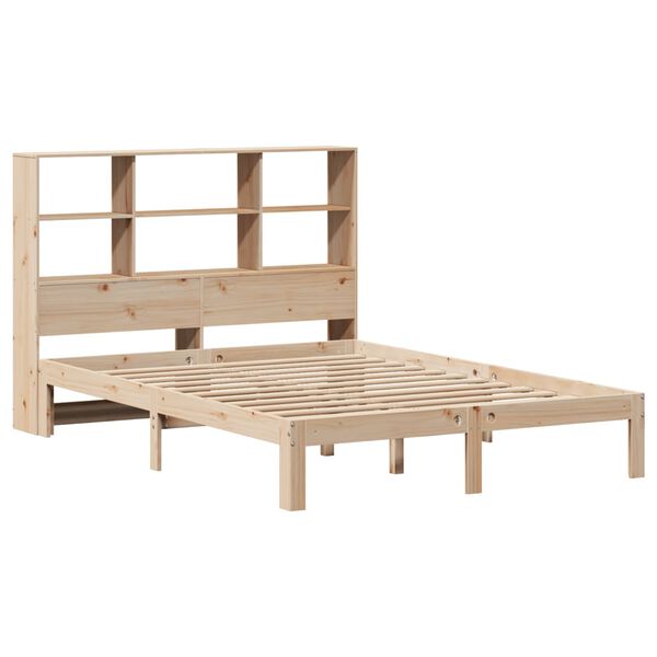 vidaXL Lit biblioth&egrave;que sans matelas 140x190 cm bois de pin massif