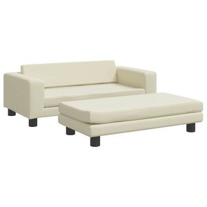 vidaXL Lit pour chien avec extension cr&egrave;me 100x50x30 cm similicuir