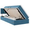 vidaXL Lit de rangement LED avec matelas Bleu fonc&eacute; 90 x 200 cm