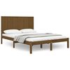 vidaXL Cadre de lit Marron miel Bois de pin massif 135x190 cm Double