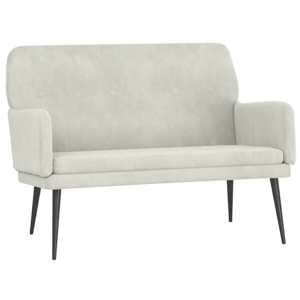 vidaXL Banc Cr&egrave;me 108x79x79 cm Velours