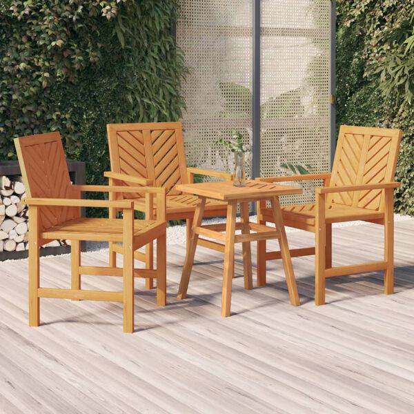 vidaXL Chaises &agrave; manger de jardin lot de 3 bois massif d'acacia