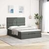 VidaXL Cadre de lit ottoman avec matelas gris fonc&eacute; 140x200 cm tissu