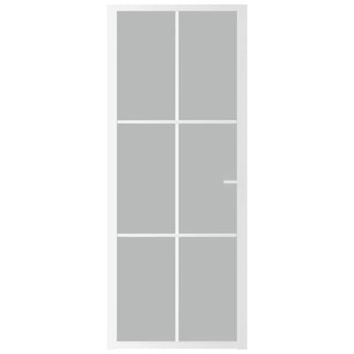 vidaXL Porte intérieure 83x201,5 cm Blanc Verre mat et aluminium