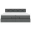 VidaXL Cadre de lit ottoman avec matelas gris foncé 200x200cm tissu