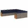 vidaXL Ensemble de canap&eacute; de jardin 11 pcs avec coussins gris r&eacute;sine tress&eacute;e