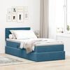 vidaXL Lit de Rangement avec matelas Bleu fonc&eacute; 90 x 190 cm Velours