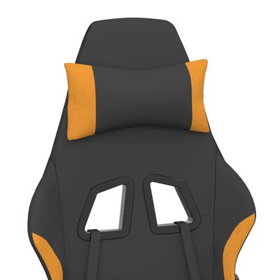 vidaXL Chaise de jeu Noir et orange Tissu