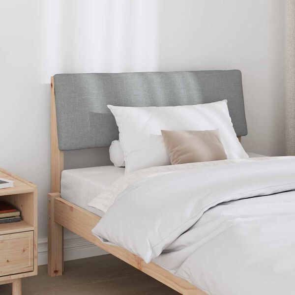 vidaXL Tête de lit capitonnée Gris clair 100 cm Pin massif