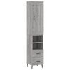 vidaXL Buffet haut Sonoma gris 34,5x34x180 cm Bois d'ing&eacute;nierie