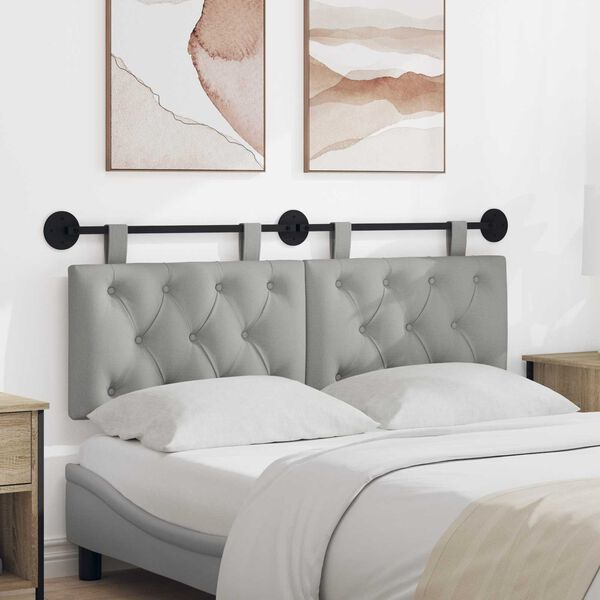 vidaXL T&ecirc;te de lit suspendue Gris nuage 150 x 55 x 7 cm tissu