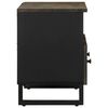 vidaXL Meuble TV noir 70x33x46 cm bois massif de manguier
