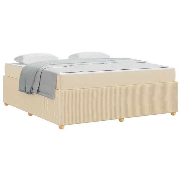 vidaXL Cadre de lit avec matelas Cr&egrave;me 180 x 200 cm tissu