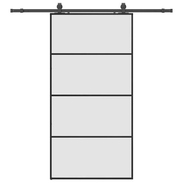 vidaXL Porte coulissante kit de quincaillerie noir 102,5x205 cm