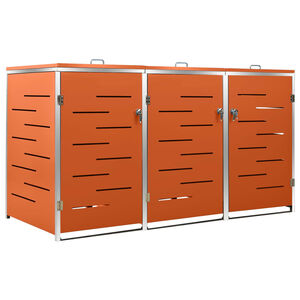 vidaXL Abri pour trois poubelles 207x77,5x115 cm Inox