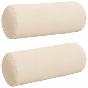 vidaXL Coussins d'accent 2 pcs Beige &Oslash; 15 x 40 cm Tissu en microfibre