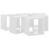 vidaXL &Eacute;tag&egrave;res cube murales 6 pcs Blanc brillant 22x15x22 cm