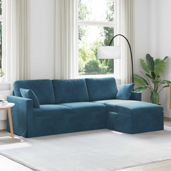 vidaXL Canap&eacute; Bleu 198 x 134 x 80 cm Velours
