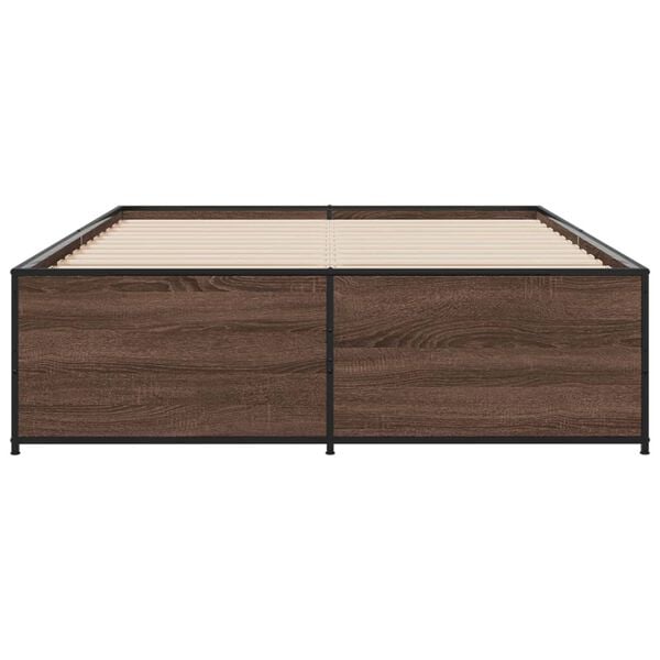 vidaXL Cadre de lit sans matelas ch&ecirc;ne marron 135x190 cm