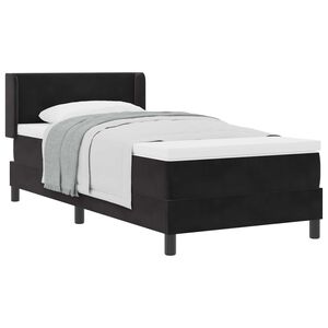 vidaXL Lit &agrave; ressorts avec matelas Noir 200 x 80 cm Velours
