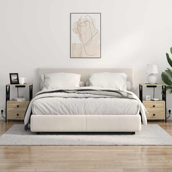 vidaXL Cabinet de chevet avec tiroir Ch&ecirc;ne Sonoma 40 x 31 x 60 cm