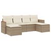 vidaXL Salon de jardin avec coussins 6 pcs beige r&eacute;sine tress&eacute;e