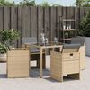 vidaXL Chaises de jardin avec coussins lot de 4 m&eacute;lange beige