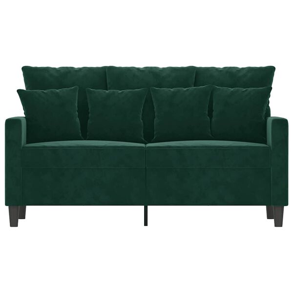 vidaXL Canap&eacute; &agrave; 2 places Vert fonc&eacute; 120 cm Velours