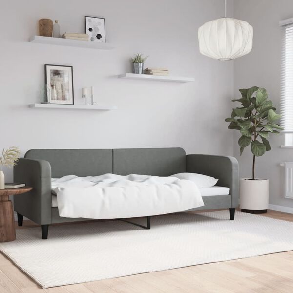 vidaXL Lit de repos sans matelas gris fonc&eacute; 80x200 cm tissu