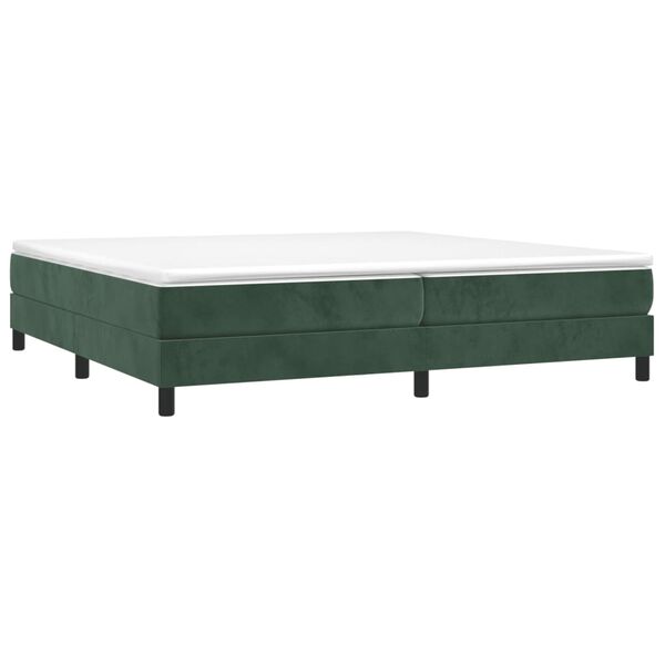 vidaXL Sommier &agrave; lattes de lit et matelas Vert fonc&eacute; 200x200cm Velours