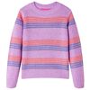 Pull-over ray&eacute; tricot&eacute; pour enfants lilas et rose 116