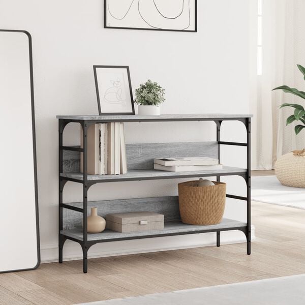 vidaXL Table console sonoma gris 100x32x75 cm bois d'ingénierie