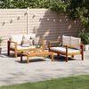 vidaXL Salon de jardin avec coussins 3 pcs bois massif d'acacia