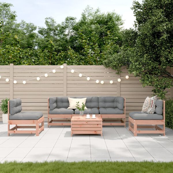 vidaXL Salon de jardin 6 pcs avec coussins bois massif Douglas