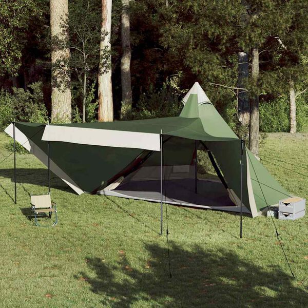 vidaXL Tente familiale tipi 8 personnes vert imperm&eacute;able