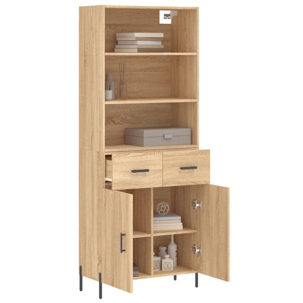 vidaXL Buffet haut Ch&ecirc;ne sonoma 69,5x34x180 cm Bois d'ing&eacute;nierie