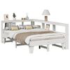 vidaXL Lit biblioth&egrave;que sans matelas blanc 140x190 cm bois pin massif