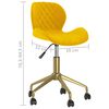 vidaXL Chaise pivotante de bureau Jaune Velours
