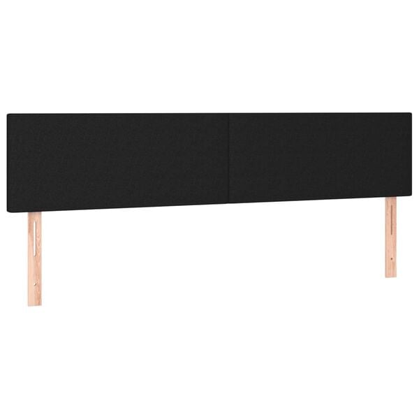vidaXL T&ecirc;tes de lit 2 pcs Noir 80x5x78/88 cm Tissu