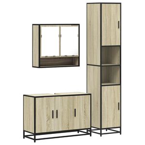 vidaXL Ensemble de meubles de salle de bain 3 pcs ch&ecirc;ne sonoma
