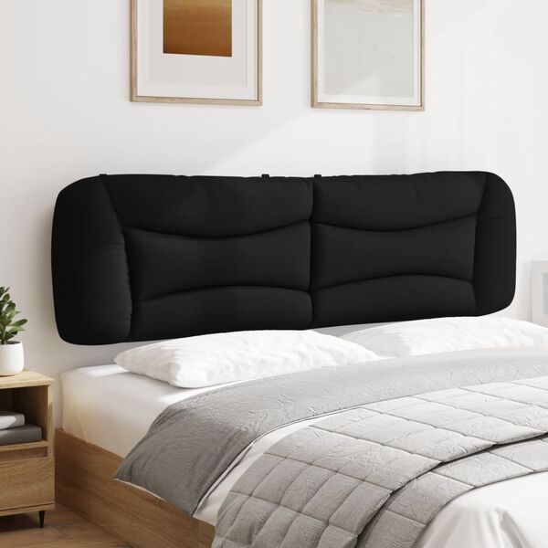 vidaXL Coussin de t&ecirc;te de lit Hvar noir 193 cm similicuir