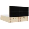 VidaXL Cadre de lit ottoman avec matelas cr&egrave;me 160x200 cm tissu